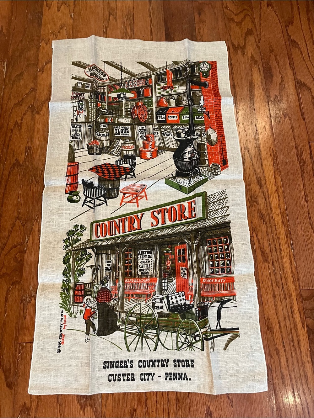 1963 Country Store Kitchen Towel Singer’s Country Store  Custer City Penna.